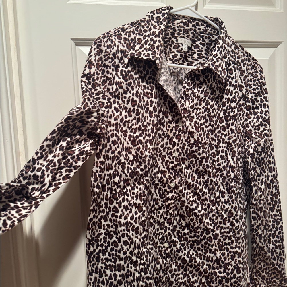 Talbots Animal Print Button Down Top - Picture 3 of 8
